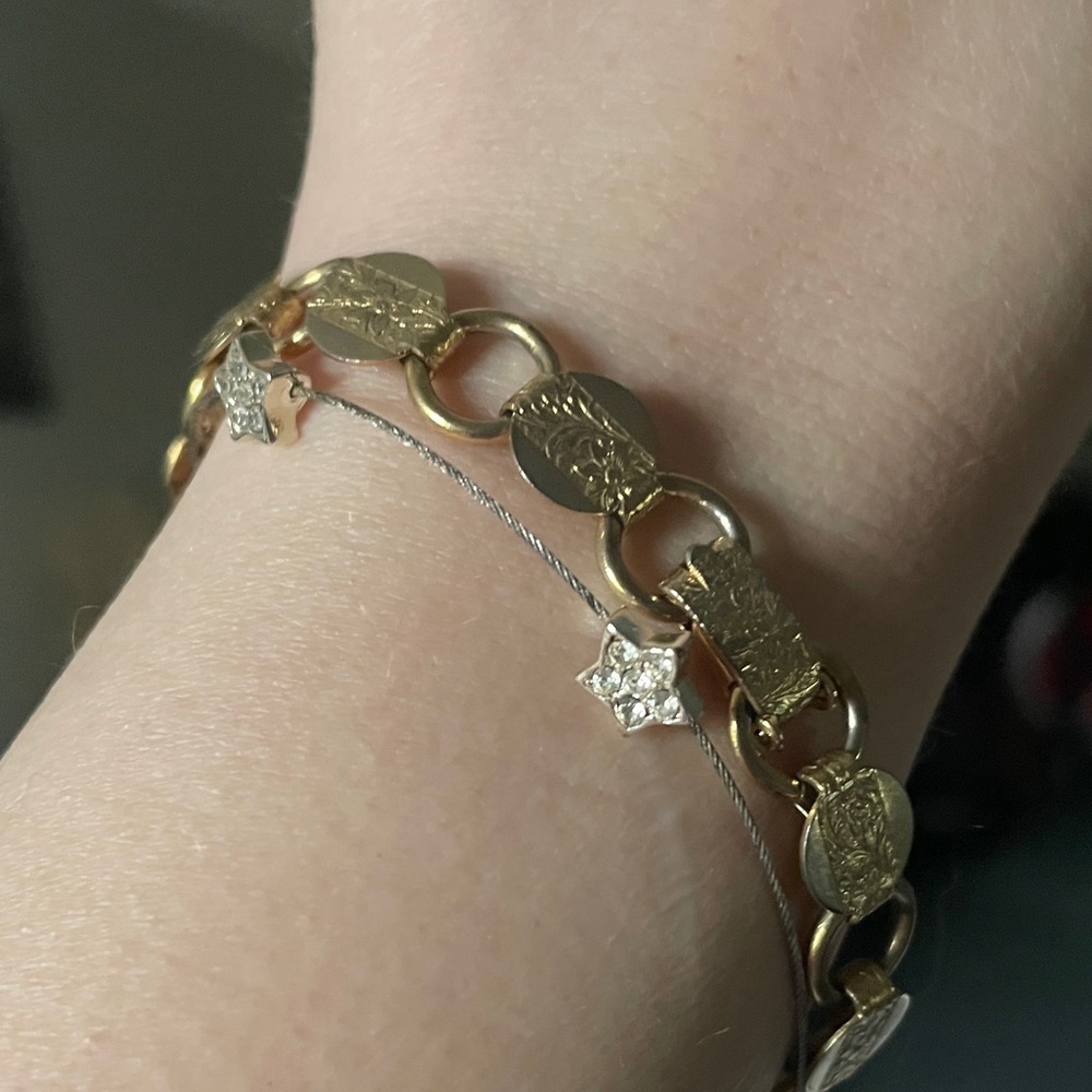 Live show Sara cov Monet star silver Sarah Coventry gold bracelet bracelets